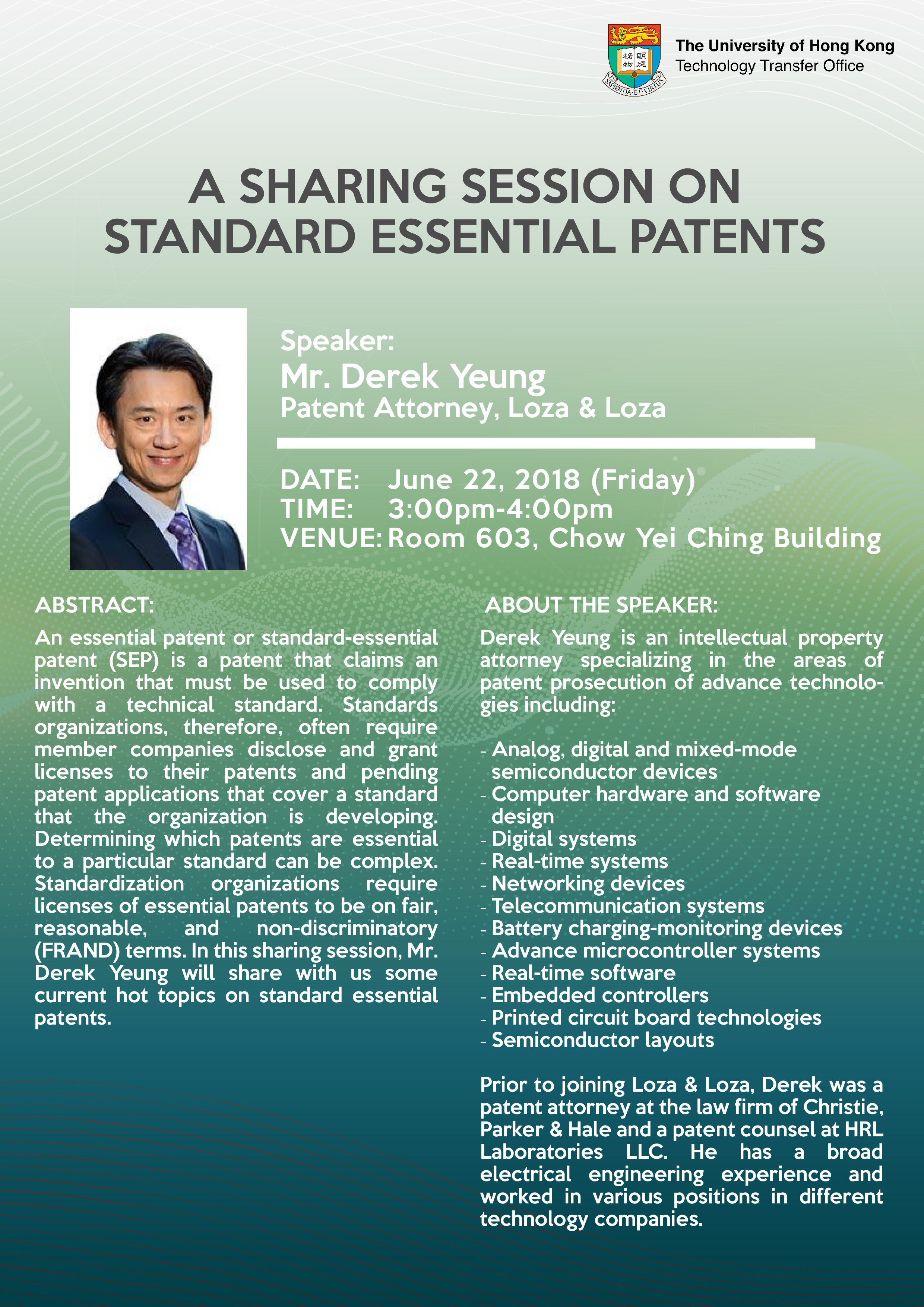 A Sharing Session on Standard Essential Patents